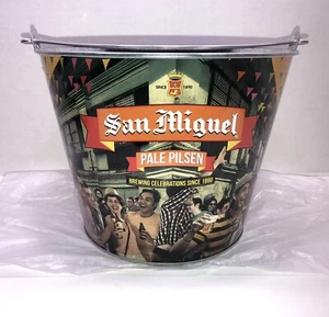 San Miguel Pale Pilsen Metal Beer Ice Bucket, New - Picture 1 of 5