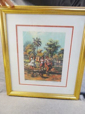 SERIGRAFÍA WICHIE TORRES PRUEBA DE ARTISTA NIÑOS CUERDA PARA SALTAR ENMARCADA ORIGINAL Foto 1 de 4