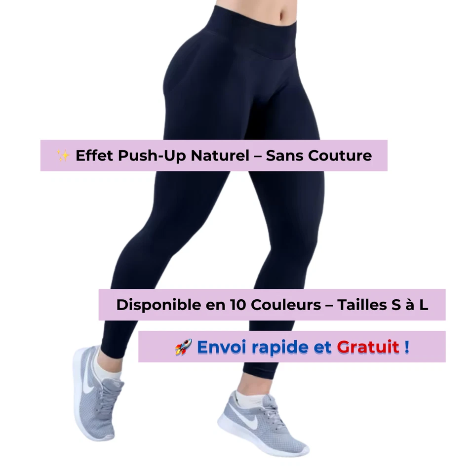 Legging Femme Yoga Taille Basse Push Up Sans Couture Sport Fitness 10 Couleur - Photo 1/4