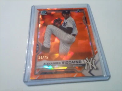 2021 1st Bowman Chrome Sapphire 34/75 Orange Parallel ALEXANDER VIZCAINO Yankees - Image 1 of 3