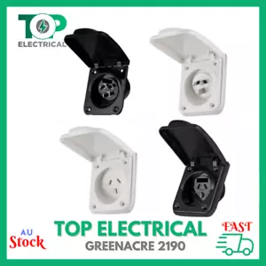 Tesla 10A 15A Caravan Inlet Outlet RV Camper Home Power Socket White Black 240V - Picture 1 of 3