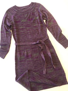 AB STUDIO Pullover Sweater Dress Sz S Belted Long Sleeve Acrylic Stretch Knit - Picture 1 of 11