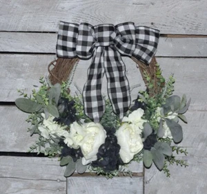 Charming Country Farmhouse Rustic Wreath 15 inch - Picture 1 of 6