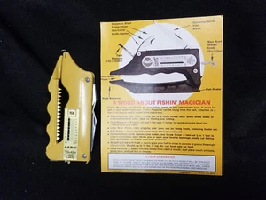 Vintage 1970's PICAM FISH-MATE Multi Purpose Tool Hook Remover Scale Tape Knife - Picture 1 of 10