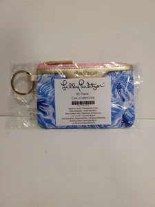 Lilly Pulitzer ID Case Mini Wallet Card Holder Zip Closure Keychain Ring New - Picture 1 of 4