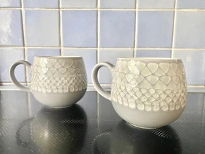 Mason Cash Grey Impressions Mug Tea Coffee Stoneware 350ml set of 2 NEW - Picture 1 of 4