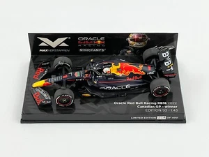 Red Bull F1 RB18 #1 Max Verstappen Canada GP 2022 World Champion 1:43 MINICHAMPS - Picture 1 of 8