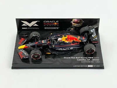 Red Bull F1 RB18 #1 Max Verstappen Canada GP 2022 World Champion 1:43 MINICHAMPS - Image 1 of 4