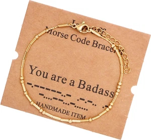 Friendship Morse Code Bracelets Inspirational Gifts for Best Friends Women Mothe - Picture 1 of 7