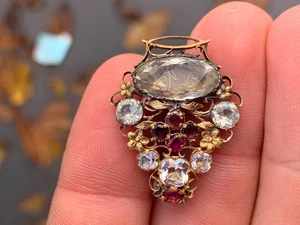 18kt Gold Gedenk Medaillon Brosche Georgisch Selten - Bild 1 von 9