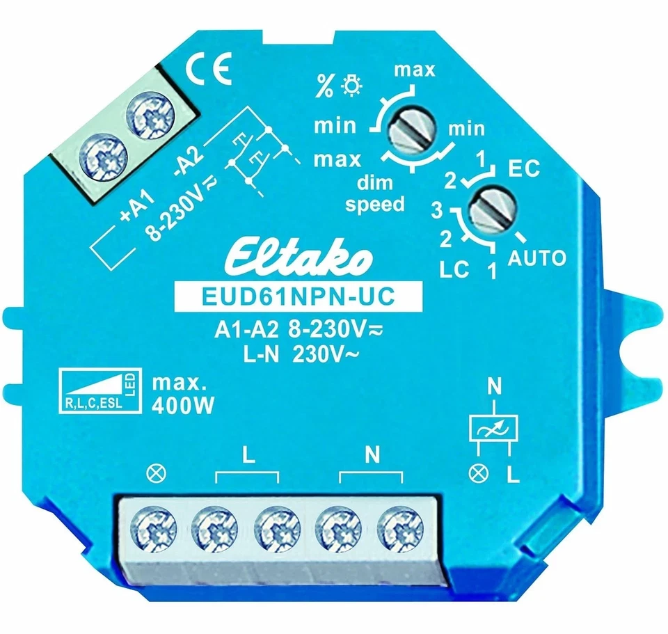 Eltako EUD61NPN-UC Aufputz , Unterputz Dimmer 61100801 Geeignet für Leuchtmitte