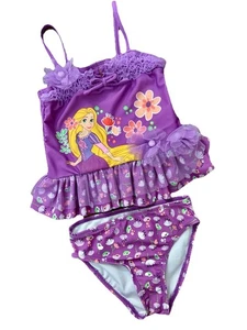 Disney Rapunzel Purple Bathing Suit Size 4T Toddler Girl Tankini Two-Piece Set - Picture 1 of 5