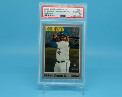 Vladimir GUERRERO Jr. 2019 Topps Heritage Rookie Chrome Parallel SP /999 PSA 10 - Imagem 1 de 2