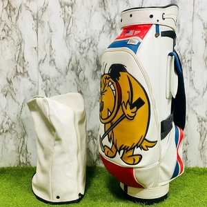 Belding Sports × Wacky Races Limited Model GOLF caddy BAG WHITE Vintage Y2K USED - Picture 1 of 9