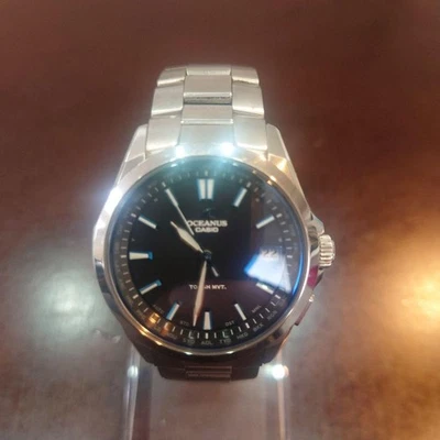 CASIO OCEANUS OCW-S100 Black Dial Stainless Steel Solar Watch 17cm Wrist - Изображение 1 из 4