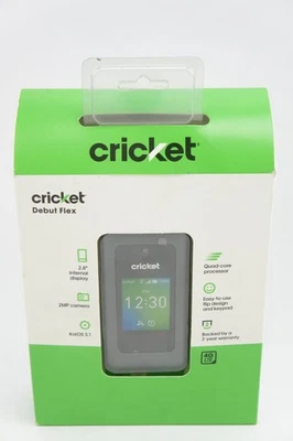 NOB U1030AC Cricket Wireless Debut Flex 4GB Graphite Gray Prepaid Flip Phone - Image 1 of 4