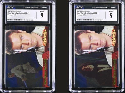 OBI-WAN KENOBI 2001 Topps Star Wars Evolution SSP Promo #P1&P2 THE ONLY MINT 9s - Image 1 of 4