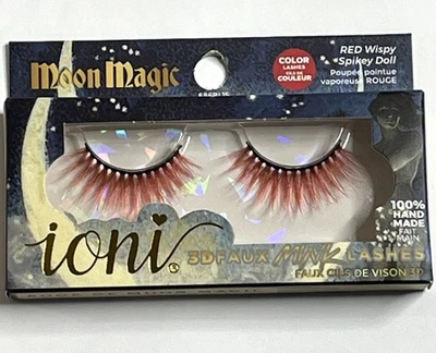 Ioni 3D Faux Mink Lashes Red Wispy Spikey Doll – Moon Magic Handmade Strip Lash - Image 1 of 4