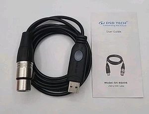 DSD TECH SH-RS09B USB to DMX XLR Cable Support Freestyler and PI Open Black  - Picture 1 of 7