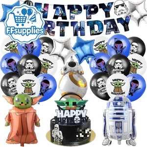 27Pcs War Birthday Party Decorations, Star Balloons, Cartoon Yo-da Foil B - Picture 1 of 7