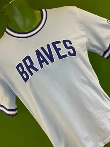 MLB Atlanta Braves Mitchell & Ness Stitched Blue T-Shirt Youth X-Large 18-20 - Picture 1 of 5