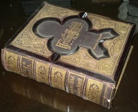 1884, BEAUTIFUL LARGE ANTIQUE GERMAN BIBLE, JACOB & HANNA BITTNER, PA, w PHOTOS