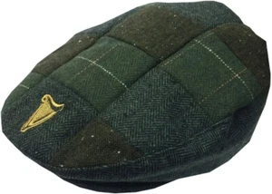 Guinness Traditional Style Tweed Patch Flat Cap With Harp Design - Picture 1 of 3