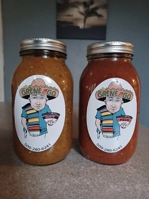  Salsa Grene Go salsa recién casera roja o verde mediana o especiada. Foto 1 de 2