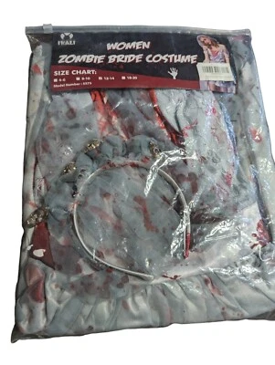 IKALI Zombie Novia Disfraz Halloween Vestido Elegante Foto 1 de 3