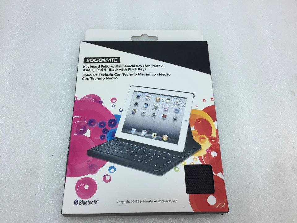 SOLIDMATE KEYBOARD FOLIO w/MECHANICAL KEYS FOR IPAD 2,3,4 Black with Black Keys - Image 1 of 3