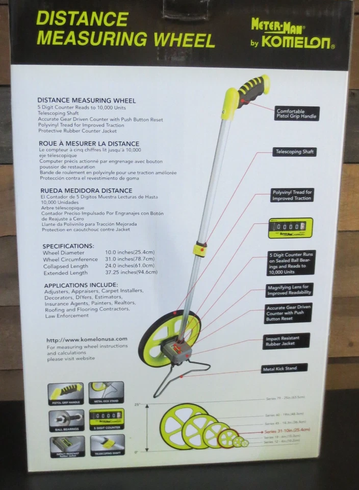 Komelon MK3112 Measuring Wheel, 10,000 ft, 10 in Wheel, ABS Wheel - Image 1 of 1