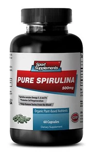 Organic SPIRULINA 500mg - 100% Plant-Based Algae - Vegetarian Protein 1 Bottle - Picture 1 of 12