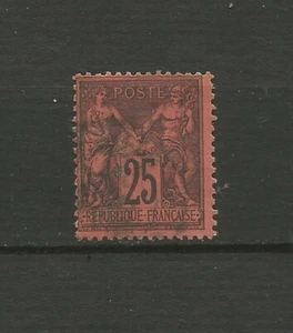 France 1878 timbre oblitéré Y&TN°91 25 c. noir sur rouge type Sage /TR5427 - Picture 1 of 1