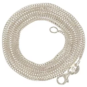 Collar de cadena Franco italiano de oro blanco de 14k corte diamante macizo 24" 1,2 mm 4,7 gramos - Imagen 1 de 5