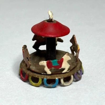 娃娃屋微型老式移动金属旋转木马儿童房间1:12 — 第 1/2 张图片