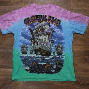 Camiseta TieDye De Colección Grateful Dead Ship Of Fools Azul Líquido para Hombre - Grande 2001 - Imagen 1 de 9