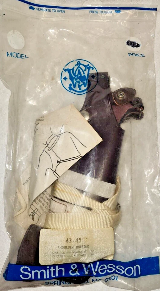 Smith & Wesson RH Shoulder Holster Model 43-45 COLT 45 1911 5" HI-POWER 5" NOS - Image 1 of 4