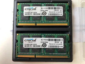 Crucial 8GB 2x4GB kit DDR3 RAM Memory | for Apple MacBook Pro 2012 - Picture 1 of 7