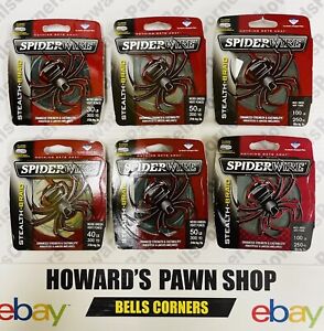 NEW! LOT OF 6x: SpiderWire STEALTH Braid Line 30Lb,40,50 Lb, 100Lbs Spider Wire