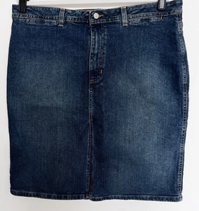 Old Navy Women’s Blue Jeans Stretch Denim Pencil Skirt Front Slit 4-Pocket - Picture 1 of 19