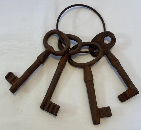 Heavy Large Door Iron Key Antique Rustic VTG Home Decor Steampunk 6-7” Prop Cover