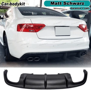 Für Audi S5 12-16 Matt Schwarz Heckschürze Heckdiffusor Diffusor Hinten Spoiler - Picture 1 of 8