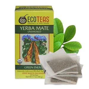 Organic Unsmoked Yerba Mate Tea Bags - 24 Count 1.7 Oz - Organic Detox Tea - ... - Picture 1 of 6