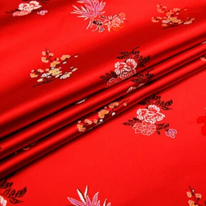 Chinese Satin Fabric Jacquard Damask Brocade Hanfu Cheongsam Cloth By Metre - Picture 1 of 20