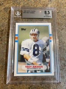 1989 Topps Traded BGS 8.5 Troy Aikman RC 70T Dallas Cowboys Football Rookie