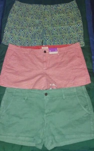 Triple Pair Of Womens Shorts, Two Merona Pairs, One Faded Glory Pair - Picture 1 of 7