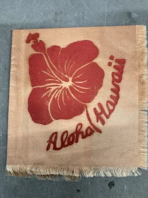 Pañuelo bordado vintage Aloha Hawaii floral cosido damas 1950 Foto 1 de 4