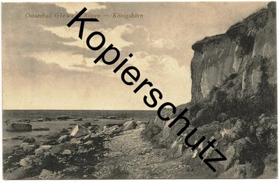 Ostseebad Glowe a. Rügen – Königshörn, Ansicht vom Strand, 1921 - Bild 1 von 2