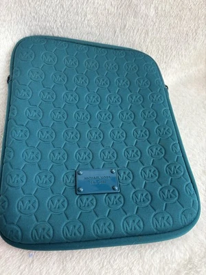 MICHAEL KORS IPAD TABLECASE TEAL NEOPRENE PADDED ZIP CLOSURE 8.5” X 10” HIGH - Image 1 of 3