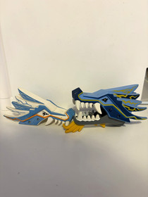 LEGO Ninjago Jay lighting dragon head and jaw. And Zane ice dragon head